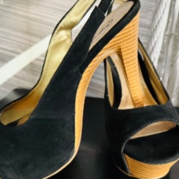 RETRO PIN-UP SLINGBACK PLATFORM HEELS - Picture 8 of 9